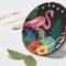 8 Ct. Tropical Nights Flamingo & Floral Paper Dessert Plates 7" Dessert Plates Luau & Pool Party Tableware